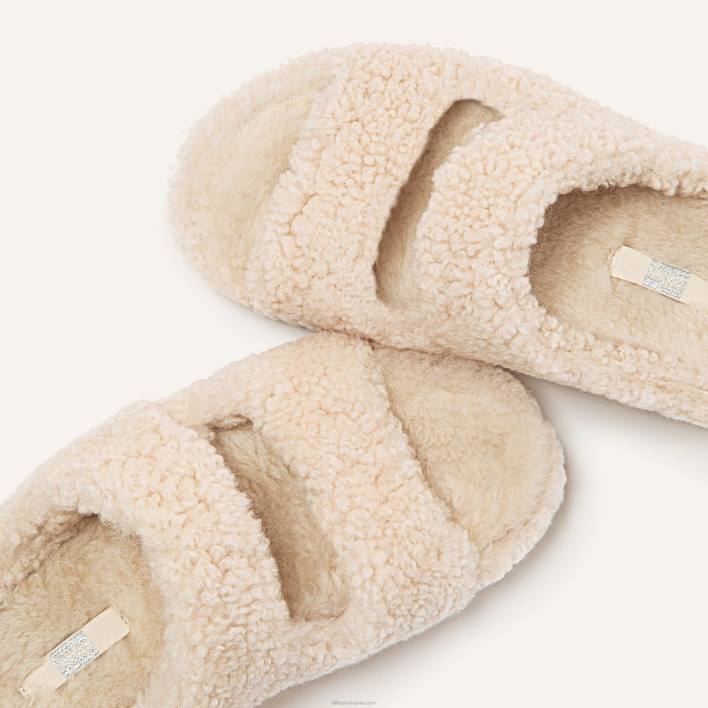 femei 8T84T317 fildeş shuv tobogane din shearling cu două bare Fitflop