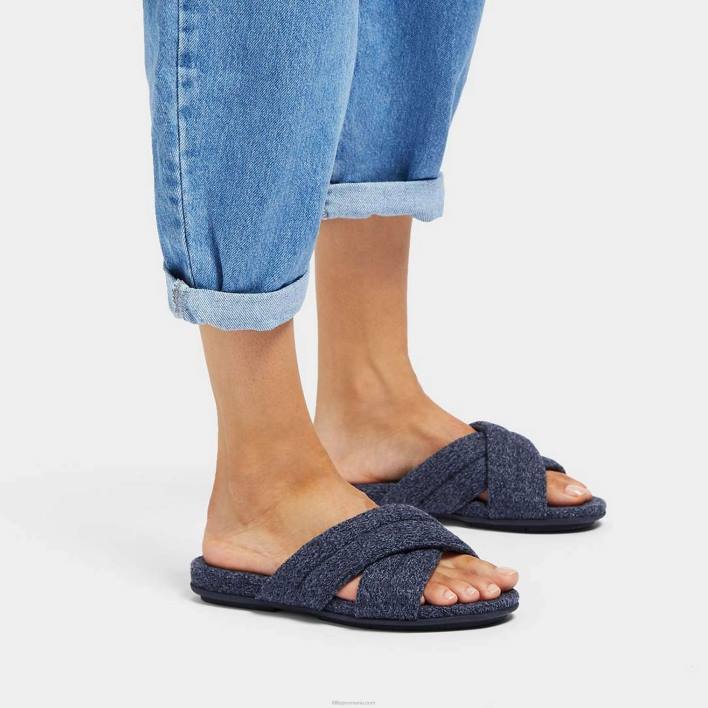 femei 8T84T332 marina de la miezul nopții diapozitive încrucișate gracie e01 lână merinos Fitflop