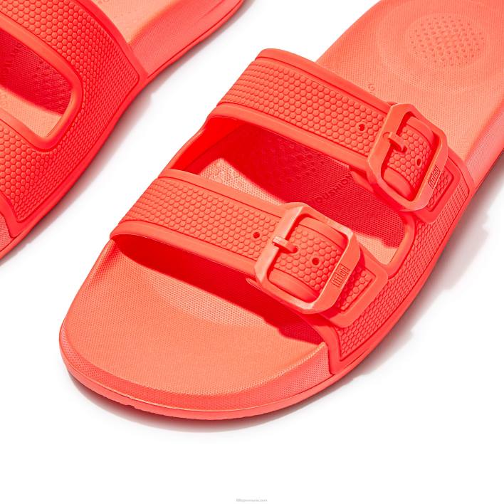 femei 8T84T88 portocaliu neon glisiere cu cataramă iqushion cu două bare Fitflop