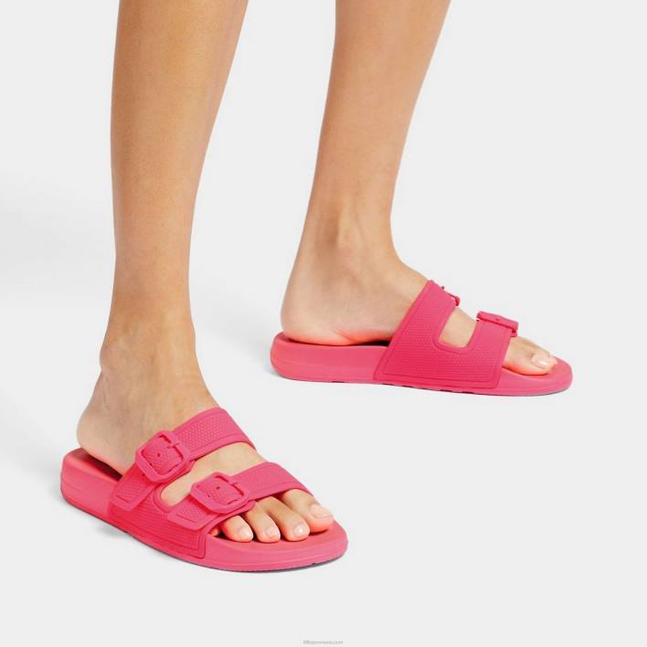 femei 8T84T89 roz pop glisiere cu cataramă iqushion cu două bare Fitflop