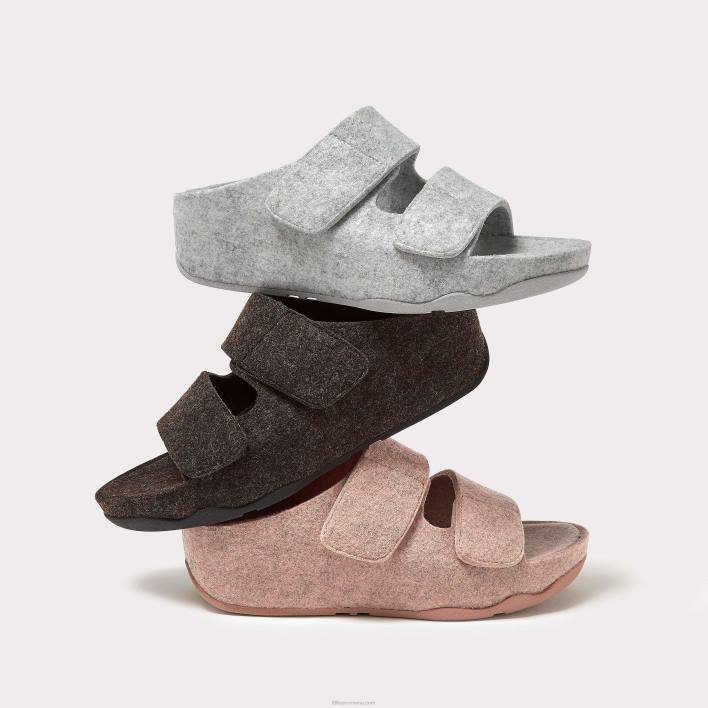 femei 8T84T96 tot negru shuv e01 glisiere de pâslă reglabile cu două bare Fitflop