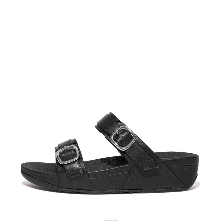 femei 8T84T99 tot negru lulu diapozitive reglabile din piele Fitflop
