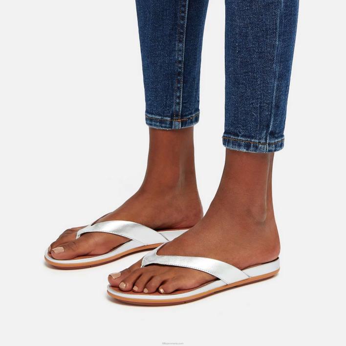 femei 8T84T11 argint șlapi gracie din piele metalizată Fitflop