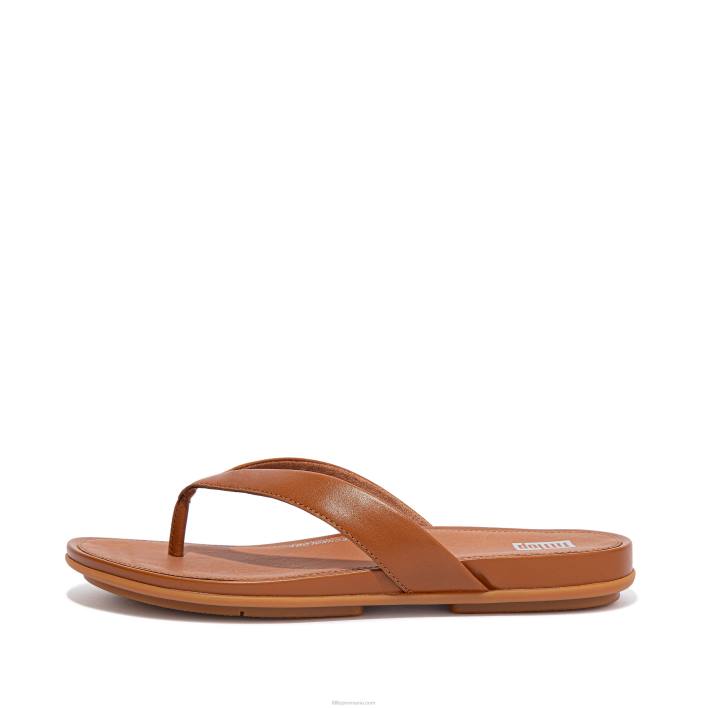 femei 8T84T12 bronz ușor flip flops din piele gracie Fitflop