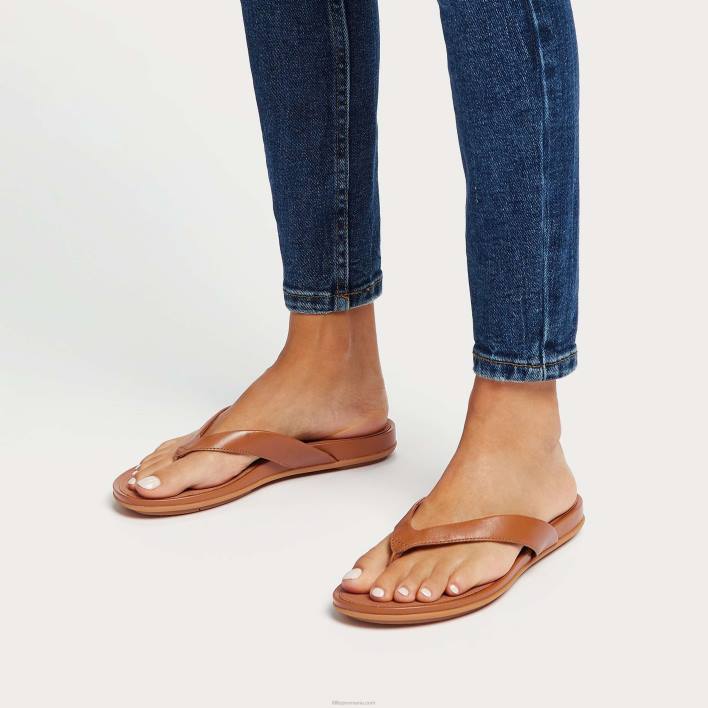 femei 8T84T12 bronz ușor flip flops din piele gracie Fitflop