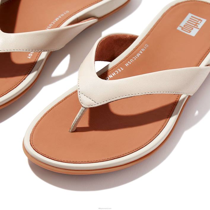 femei 8T84T13 bej piatra flip flops din piele gracie Fitflop