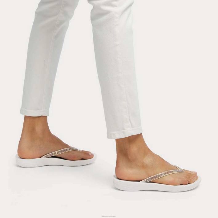 femei 8T84T14 alb urban șlapi ergonomici iqushion sparkle Fitflop