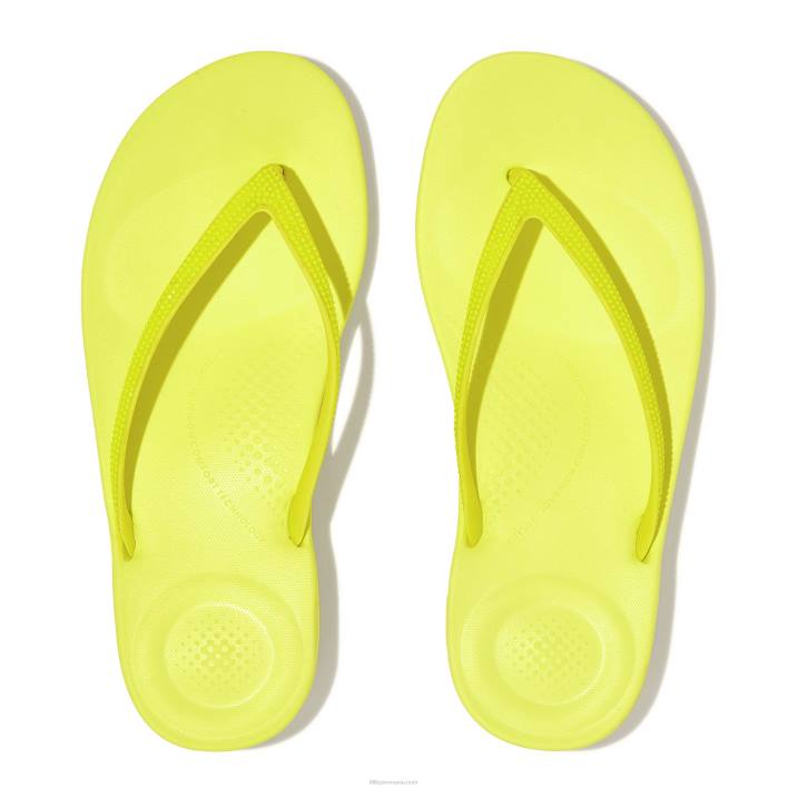 femei 8T84T15 galben electric flip flops iqushion sparkle Fitflop