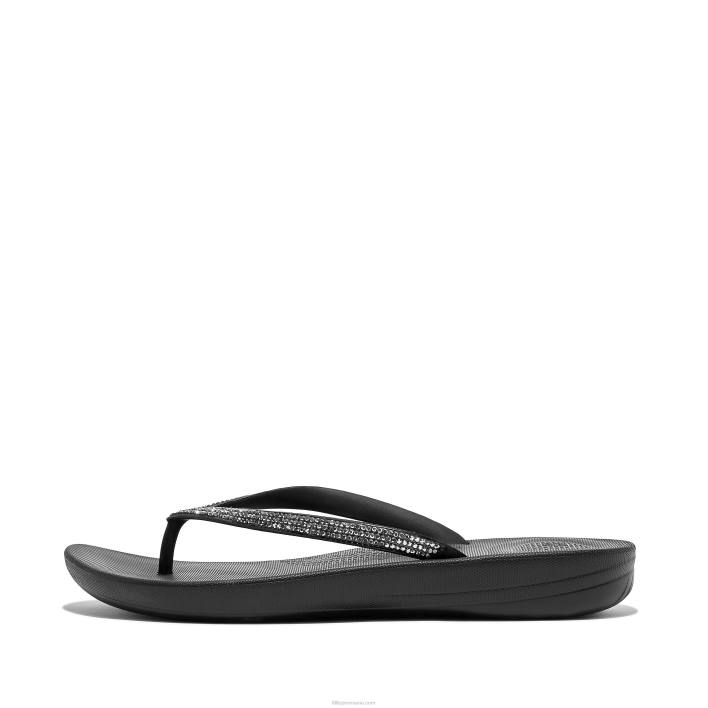 femei 8T84T16 negru șlapi ergonomici iqushion sparkle Fitflop