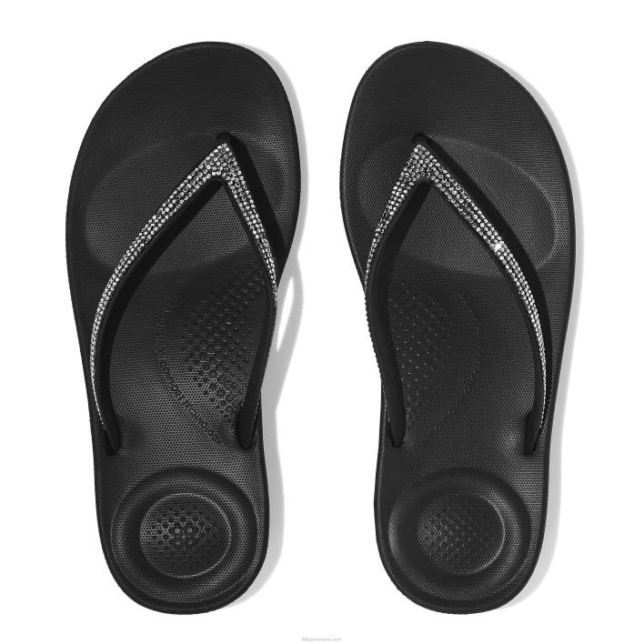 femei 8T84T16 negru șlapi ergonomici iqushion sparkle Fitflop