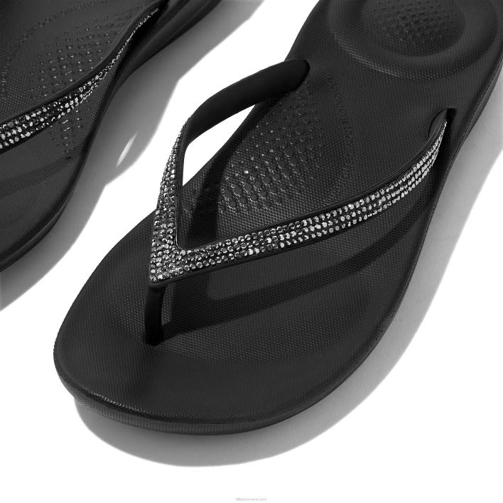 femei 8T84T16 negru șlapi ergonomici iqushion sparkle Fitflop
