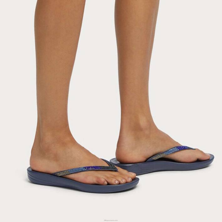 femei 8T84T17 marina de la miezul nopții șlapi iqushion ombre sparkle Fitflop