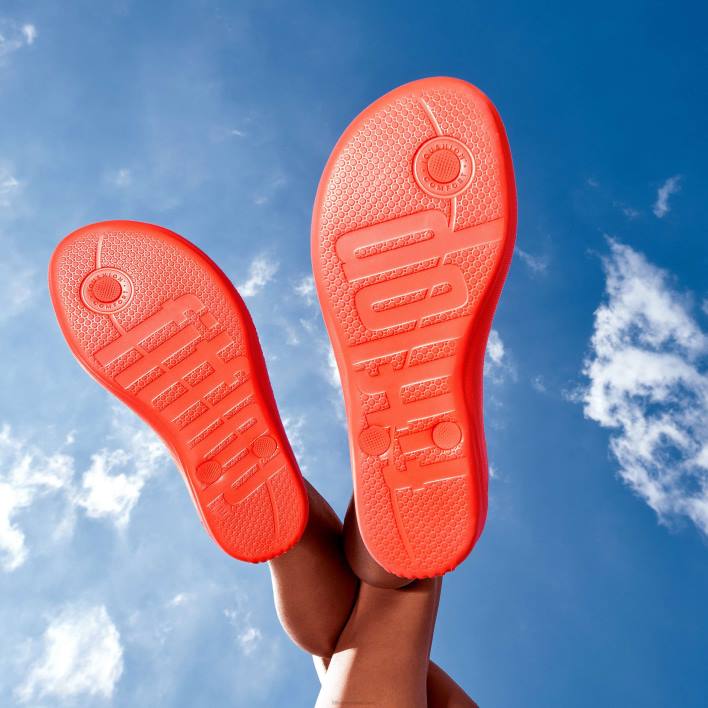 femei 8T84T22 portocaliu neon iqushion șlapi ergonomici Fitflop