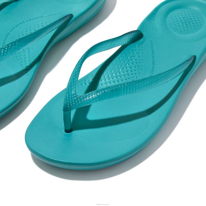femei 8T84T34 albastru tahiti iqushion șlapi transparente Fitflop