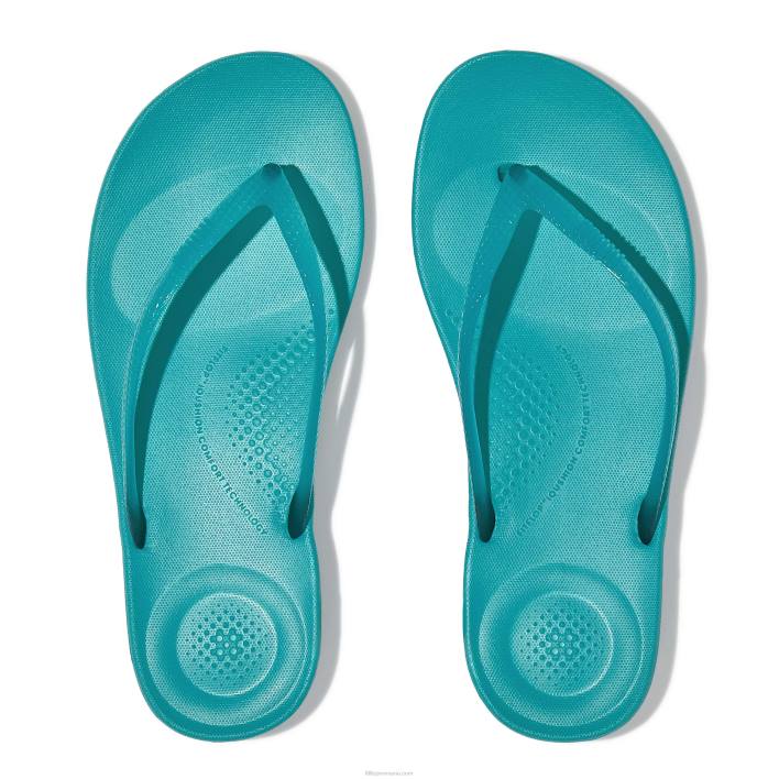 femei 8T84T34 albastru tahiti iqushion șlapi transparente Fitflop