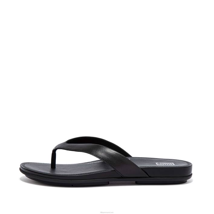 femei 8T84T9 tot negru flip flops din piele gracie Fitflop