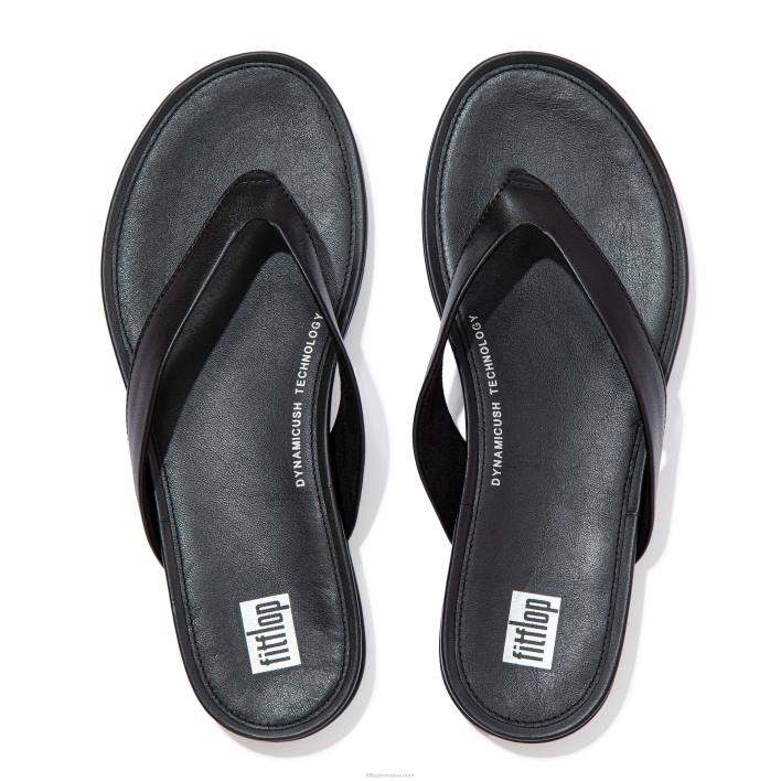 femei 8T84T9 tot negru flip flops din piele gracie Fitflop