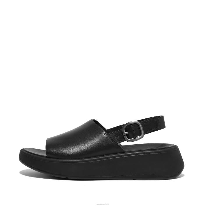 femei 8T84T43 tot negru Sandale f-mode din piele cu curele din spate Fitflop