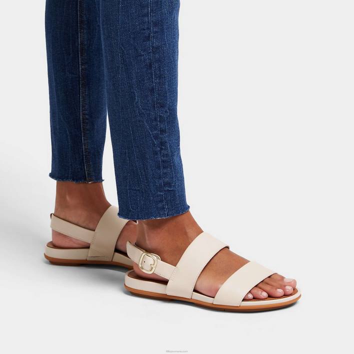 femei 8T84T67 bej piatra sandale gracie din piele cu curele din spate Fitflop