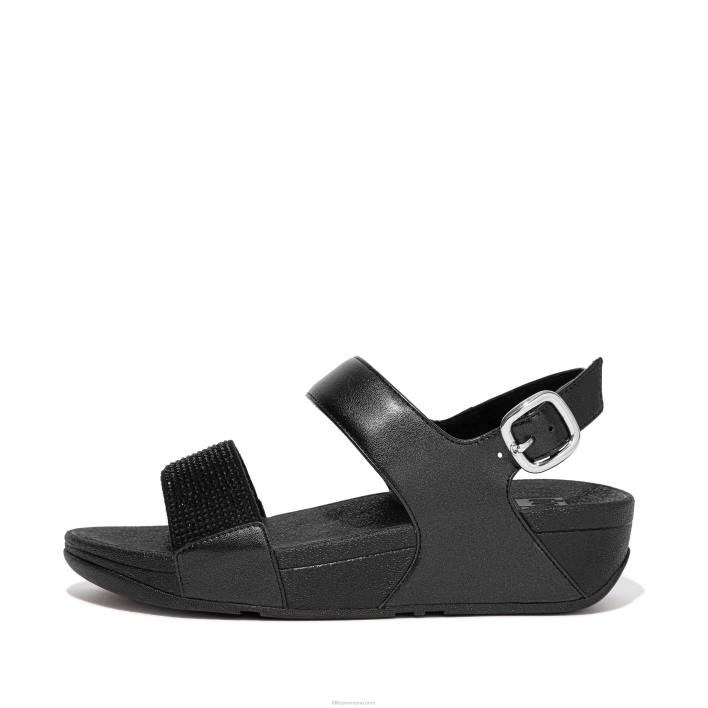 femei 8T84T72 tot negru sandale cu curea din cristal lulu Fitflop