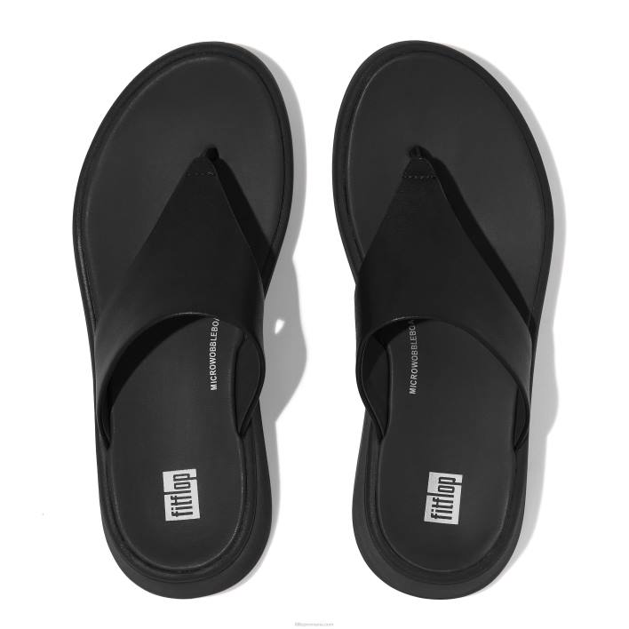 femei 8T84T135 tot negru Sandale cu vârf plat din piele f-mode Fitflop