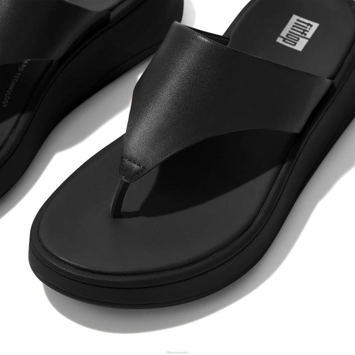 femei 8T84T135 tot negru Sandale cu vârf plat din piele f-mode Fitflop