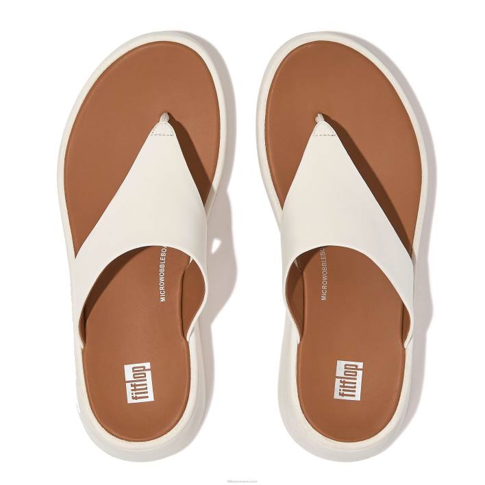 femei 8T84T137 cremă Sandale cu vârf plat din piele f-mode Fitflop
