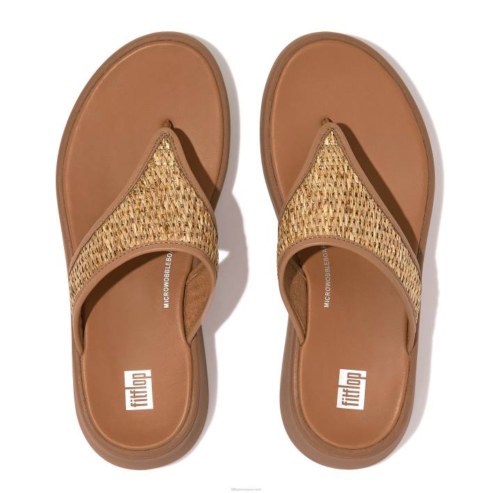 femei 8T84T141 latte tan/ivory Sandale cu vârf plat țesute f-mode Fitflop
