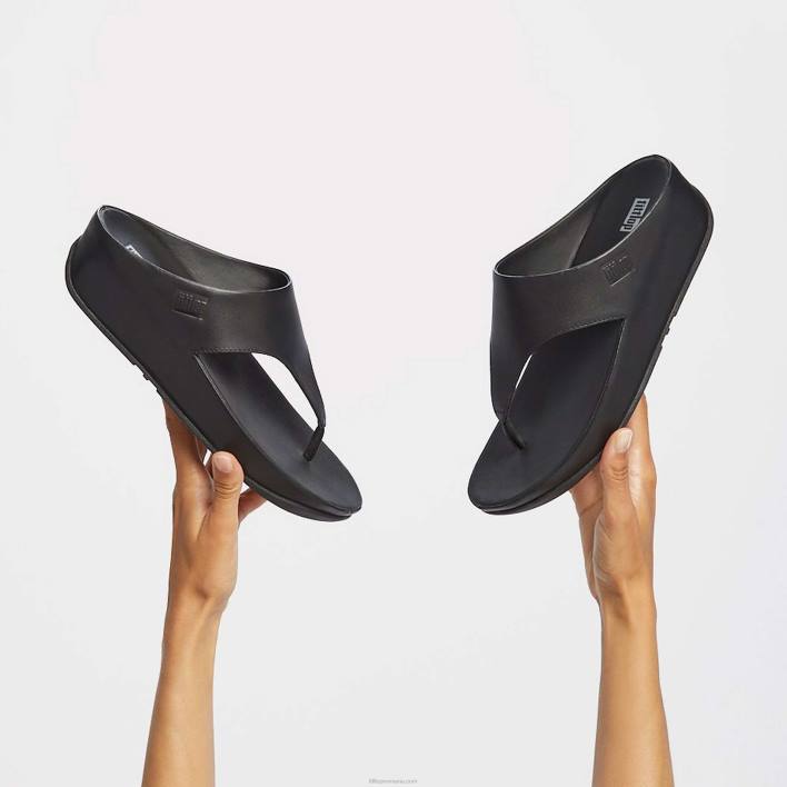 femei 8T84T148 tot negru sandale cu vârf din piele shuv Fitflop