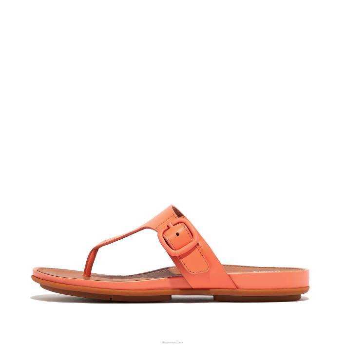 femei 8T84T76 coral de soare sandale gracie din piele cu cataramă mată Fitflop