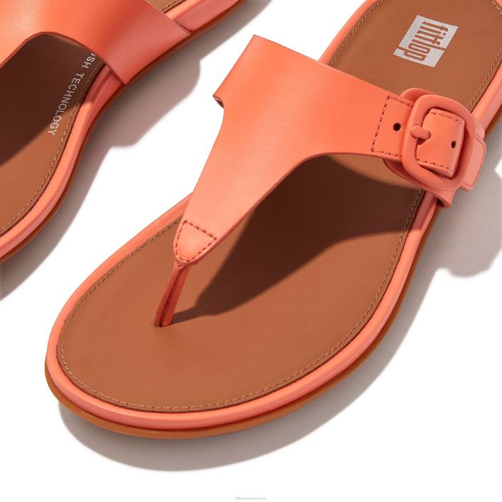 femei 8T84T76 coral de soare sandale gracie din piele cu cataramă mată Fitflop