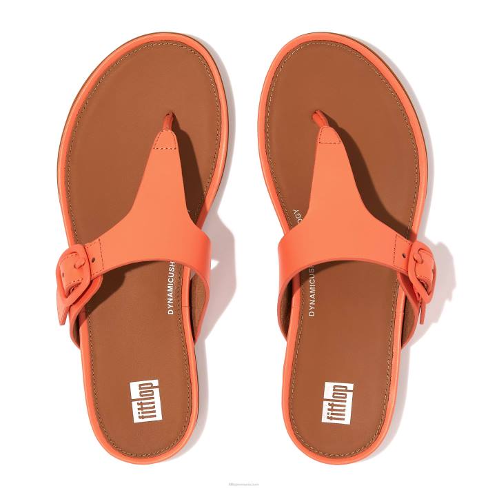 femei 8T84T76 coral de soare sandale gracie din piele cu cataramă mată Fitflop