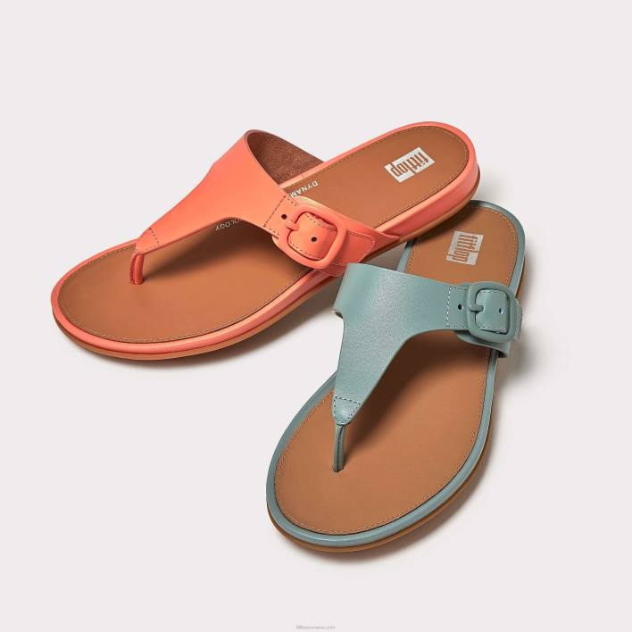 femei 8T84T76 coral de soare sandale gracie din piele cu cataramă mată Fitflop