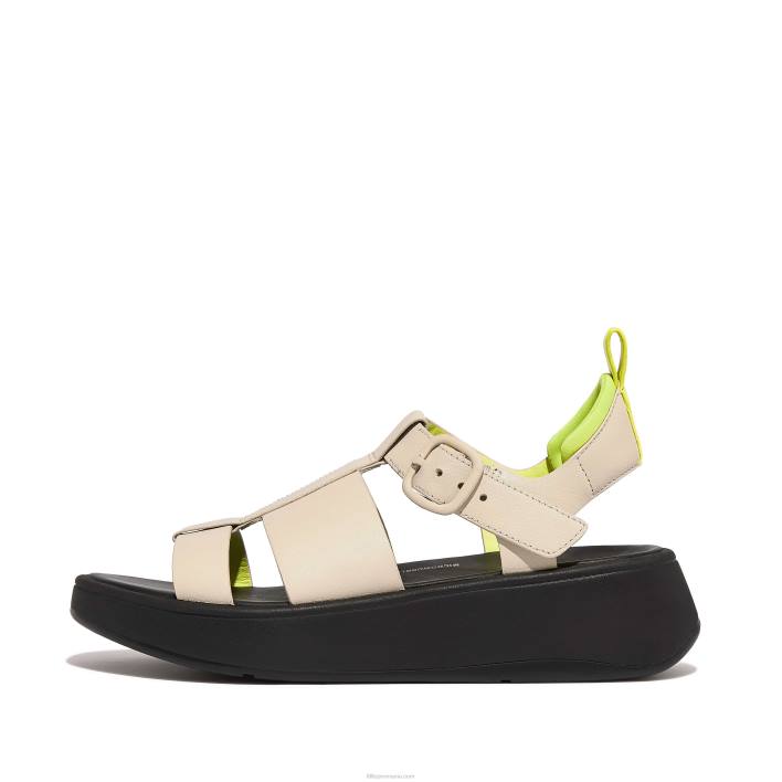 femei 8T84T47 piatra/galben Sandale tip pescar din piele neon-pop f-mode Fitflop