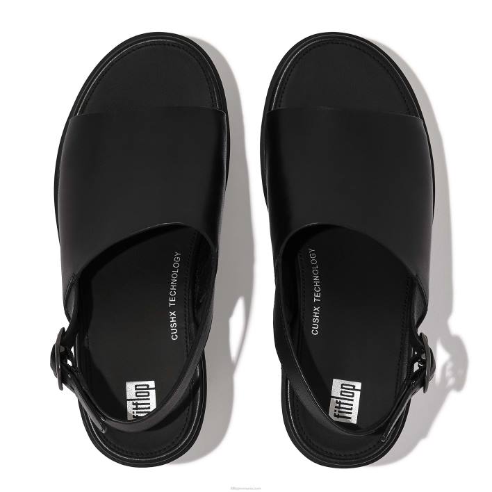 femei 8T84T58 tot negru sandale cu platformă din piele pilară Fitflop