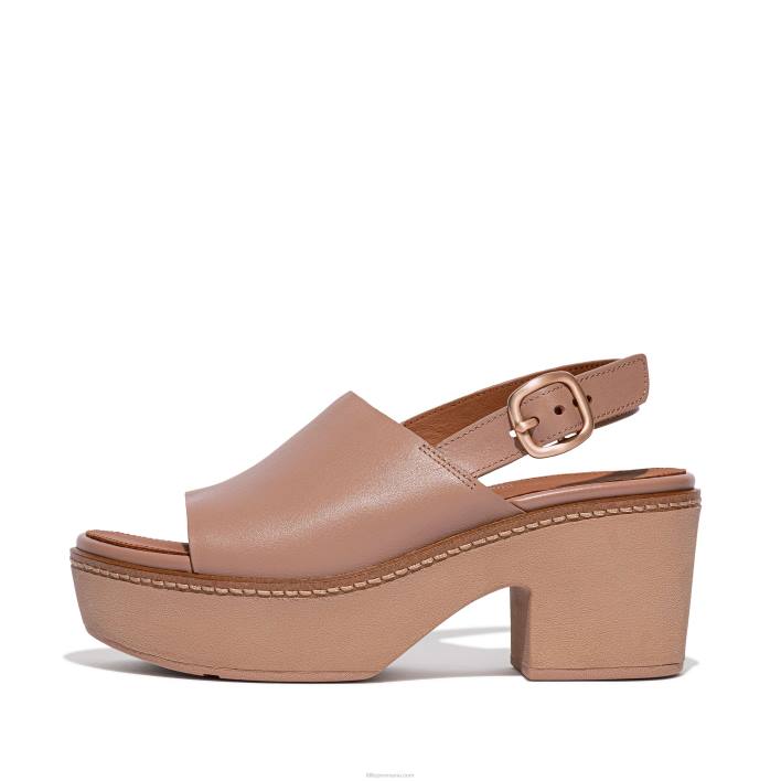 femei 8T84T59 lustruit bej sandale cu platformă din piele pilară Fitflop